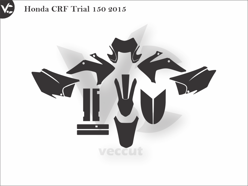 Honda CRF Trial 150 2015 Wrap Cutting Template