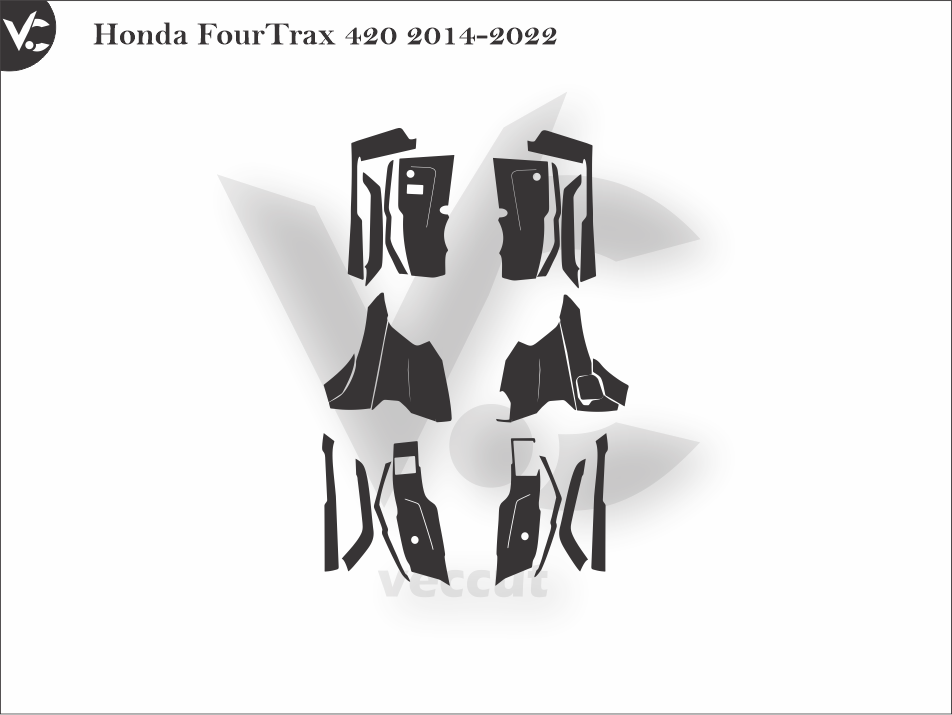 Honda FourTrax 420 2014-2022 Wrap Cutting Template