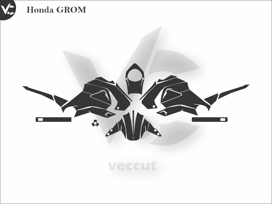 Honda GROM Wrap Cutting Template