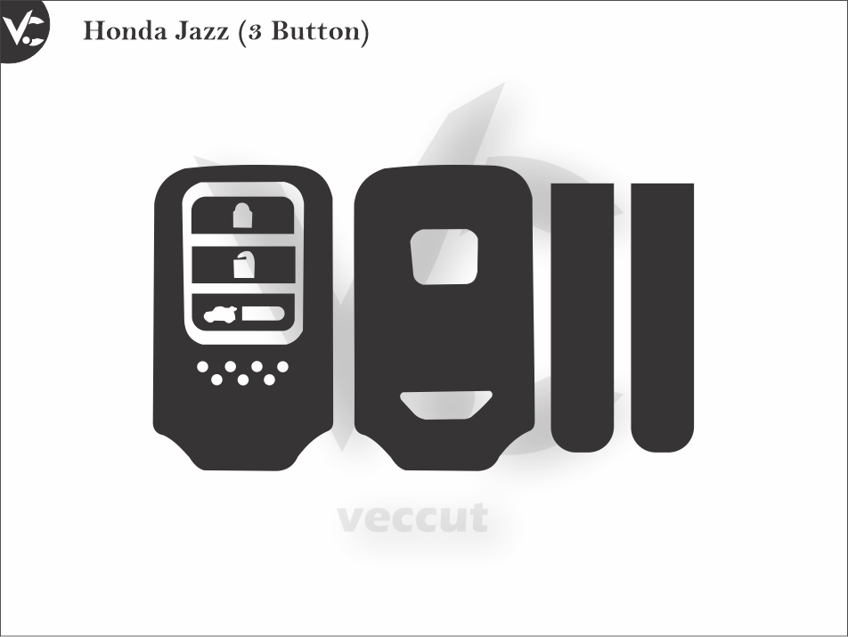Honda Jazz (3 Button) Wrap Cutting Template