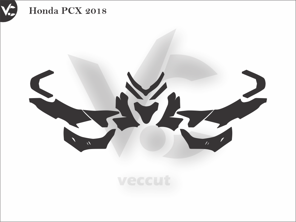Honda PCX 2018 Wrap Cutting Template