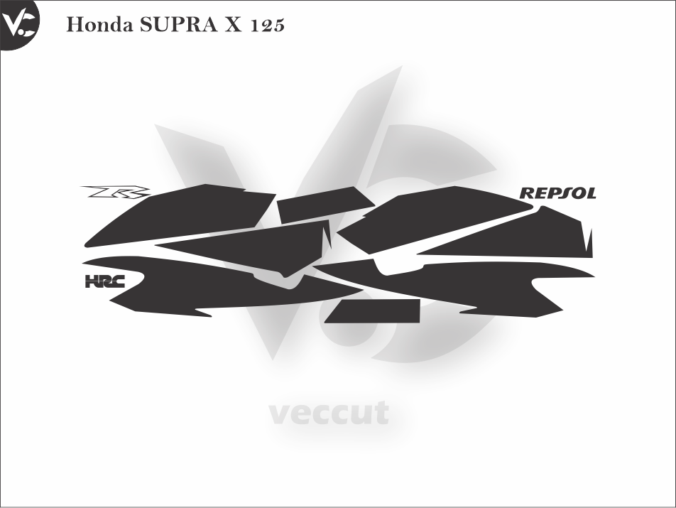 Honda SUPRA X 125 Wrap Cutting Template