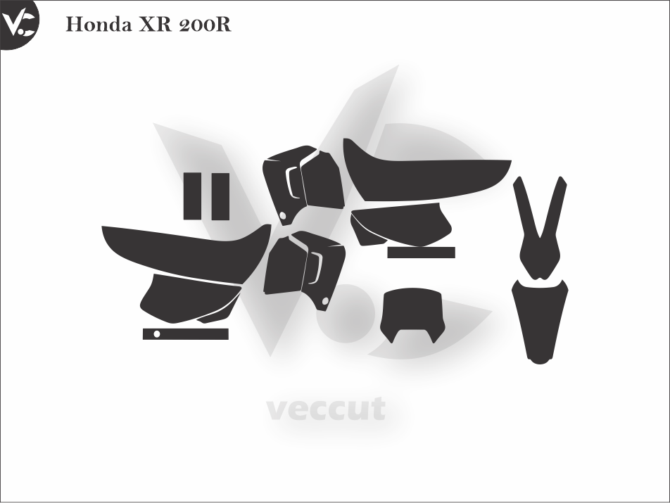 Honda XR 200R Wrap Cutting Template