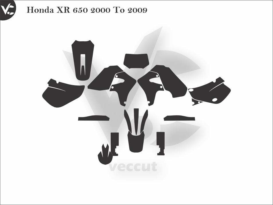 Honda XR 650 2000 To 2009 Wrap Cutting Template