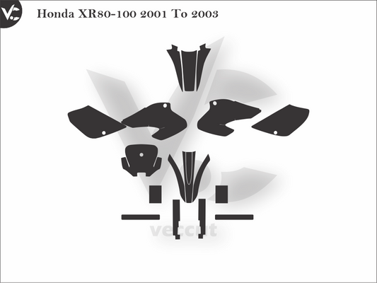 Honda XR80-100 2001 To 2003 Wrap Cutting Template