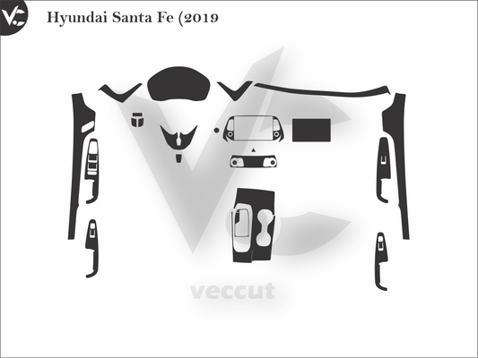Hyundai Santa Fe (2019 Wrap Cutting Template
