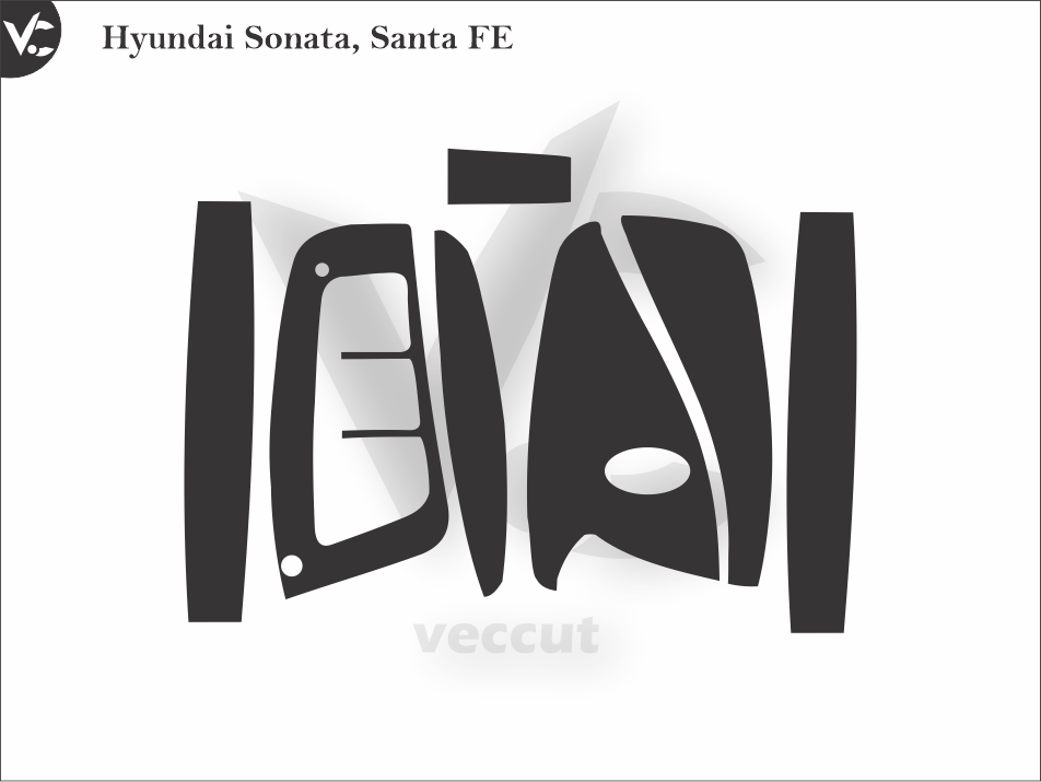 Hyundai Sonata, Santa FE Wrap Cutting Template
