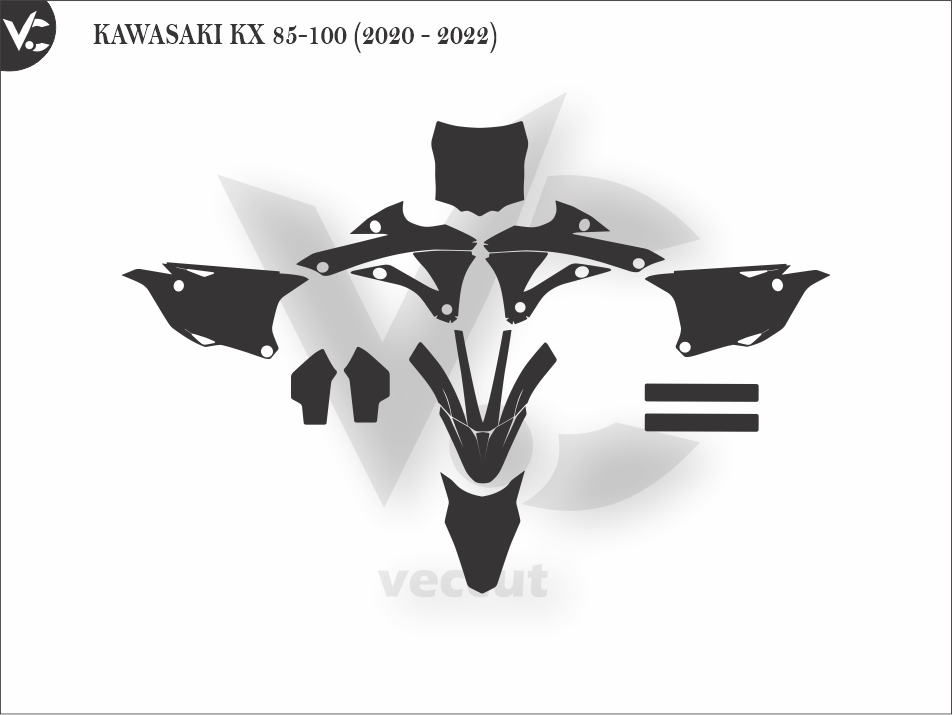 KAWASAKI KX 85-100 (2020 - 2022) Wrap Cutting Template