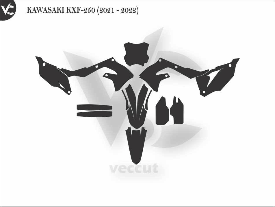 KAWASAKI KXF-250 (2021 - 2022) Wrap Cutting Template