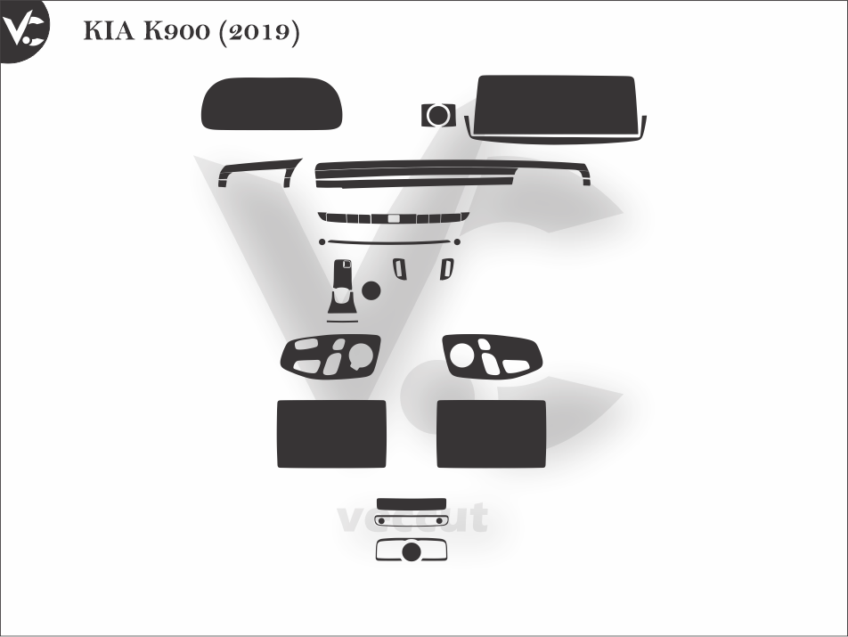 KIA K900 (2019) Wrap Cutting Template