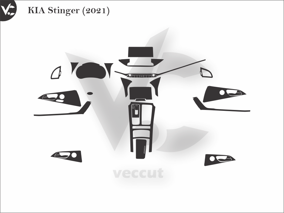 KIA Stinger (2021) Wrap Cutting Template
