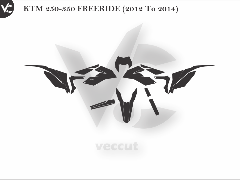 KTM 250-350 FREERIDE (2012 To 2014) Wrap Cutting Template