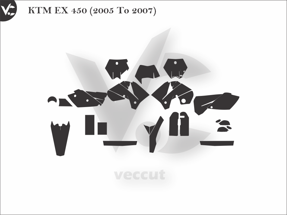 KTM EX 450 (2005 To 2007) Wrap Cutting Template