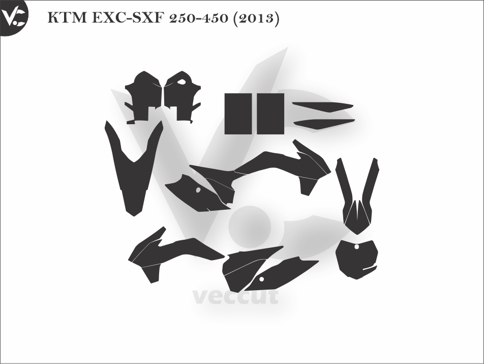 KTM EXC-SXF 250-450 (2013) Wrap Cutting Template