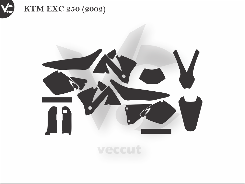 KTM EXC 250 (2002) Wrap Cutting Template
