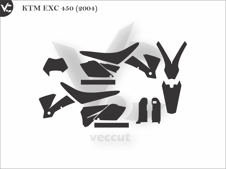 KTM EXC 450 (2004) Wrap Cutting Template
