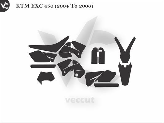 KTM EXC 450 (2004 To 2006) Wrap Cutting Template