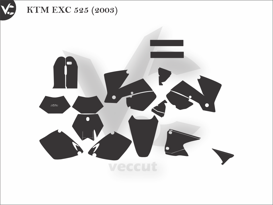 KTM EXC 525 (2003) Wrap Cutting Template