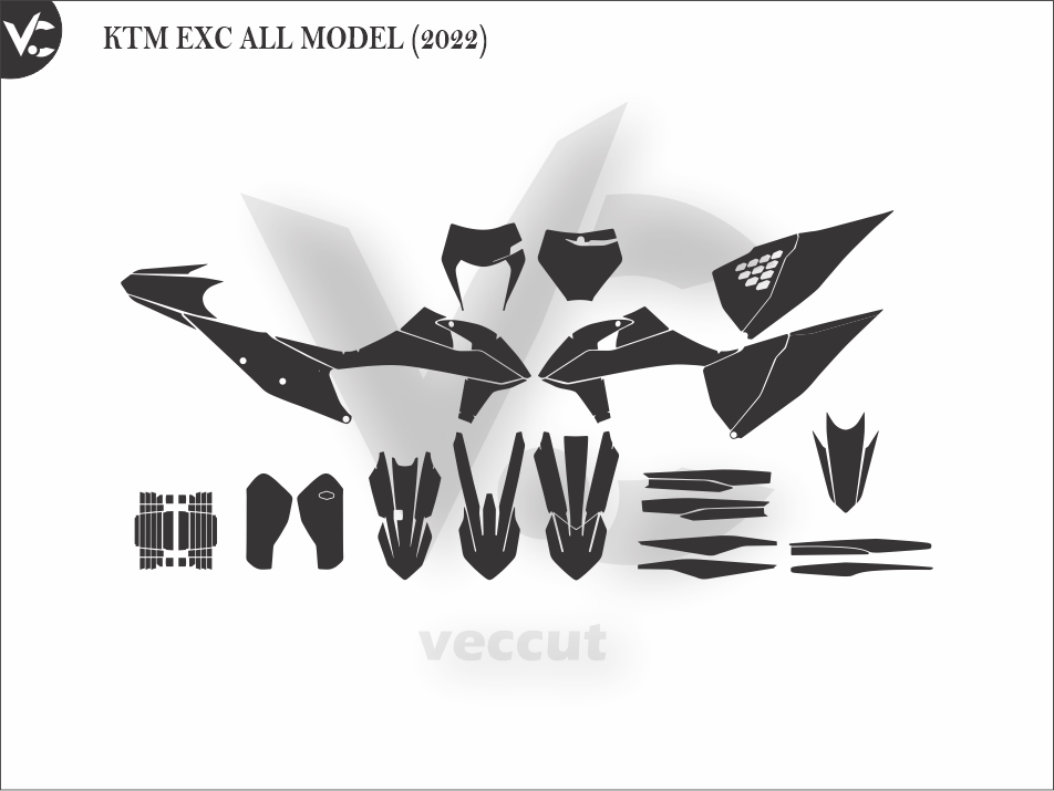 KTM EXC ALL MODEL (2022) Wrap Cutting Template