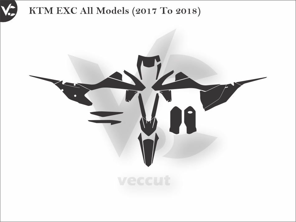 KTM EXC All Models (2017 To 2018) Wrap Cutting Template