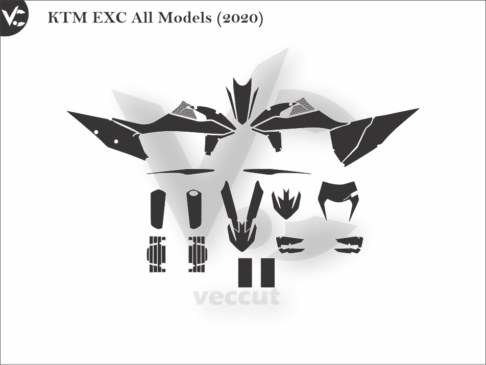 KTM EXC All Models (2020) - (150-250-300) Wrap Cutting Template