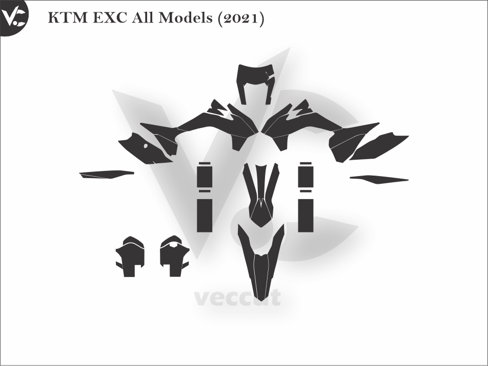 KTM EXC All Models (2021) Wrap Cutting Template