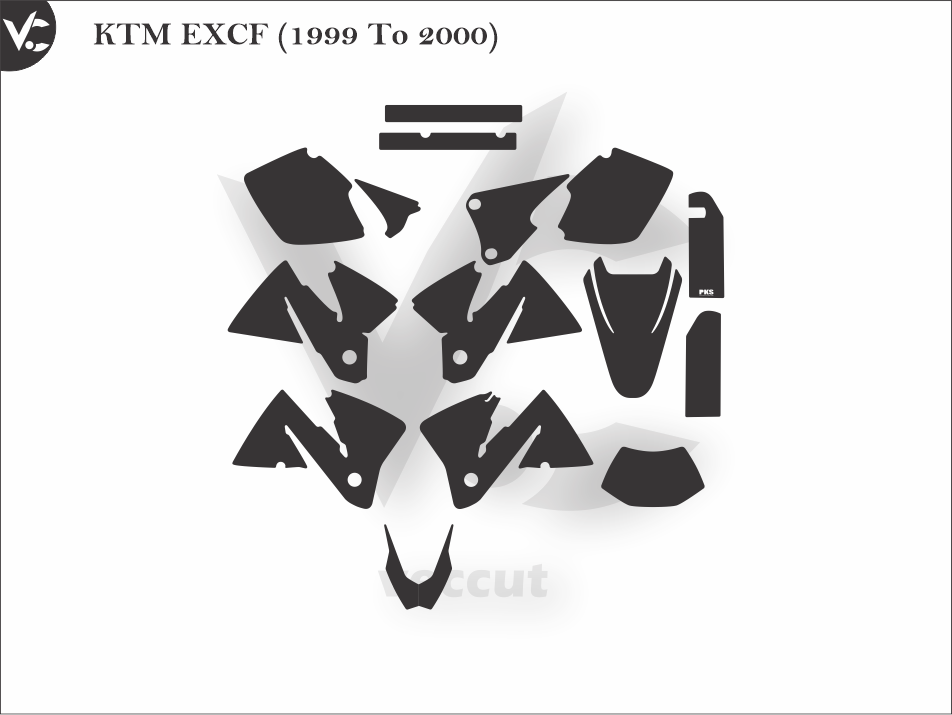 KTM EXCF (1999 To 2000) Wrap Cutting Template