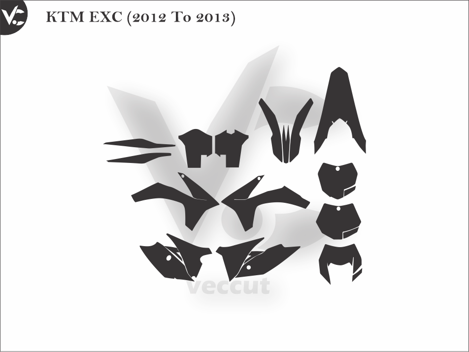 KTM EXC (2012 To 2013) Wrap Cutting Template