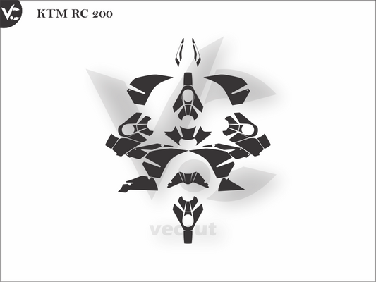 KTM RC 200 Wrap Cutting Template