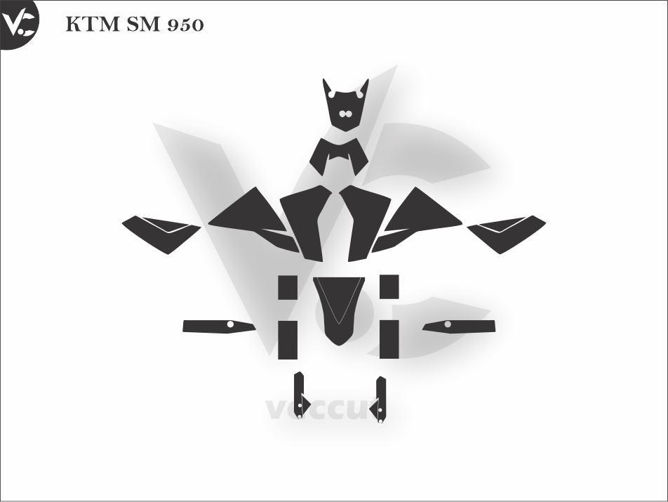 KTM SM 950 Wrap Cutting Template
