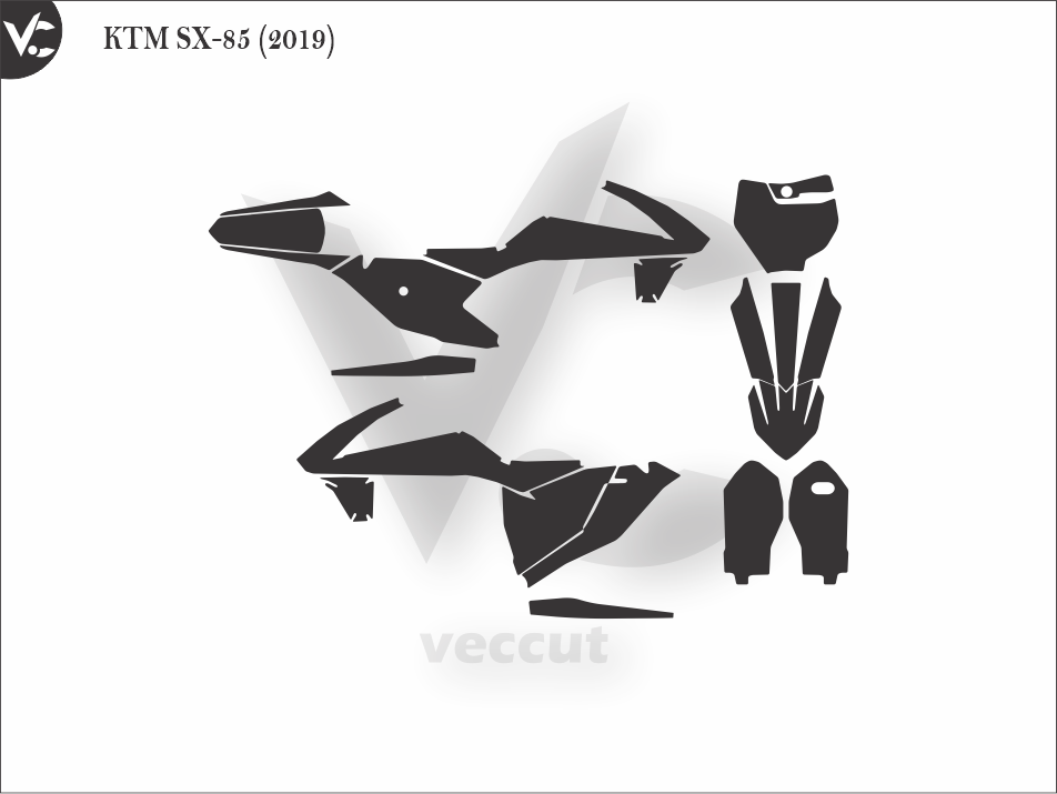 KTM SX-85 (2019) Wrap Cutting Template