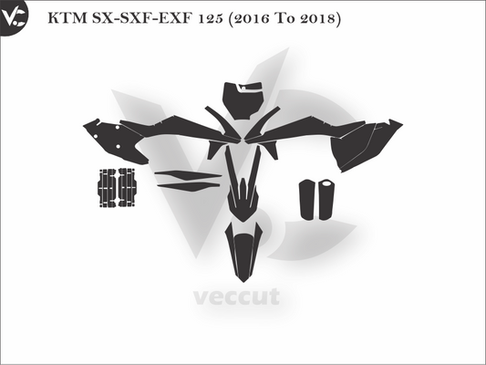KTM SX-SXF-EXF 125 (2016 To 2018) Wrap Cutting Template