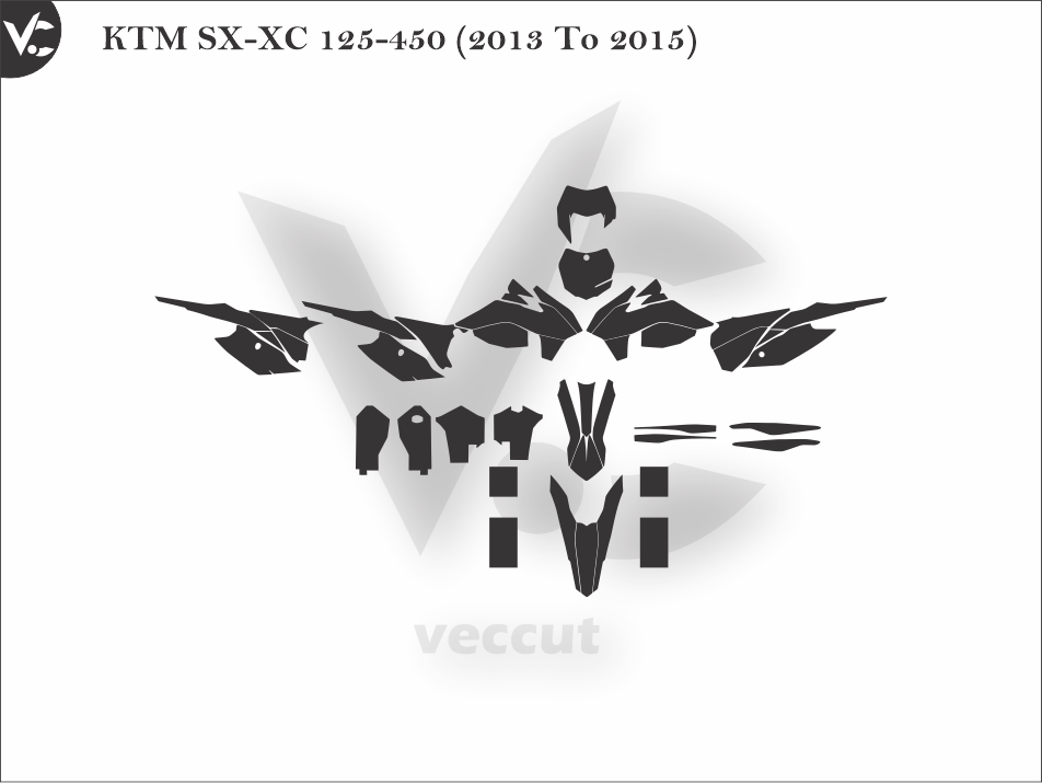 KTM SX-XC 125-450 (2013 To 2015) Wrap Cutting Template