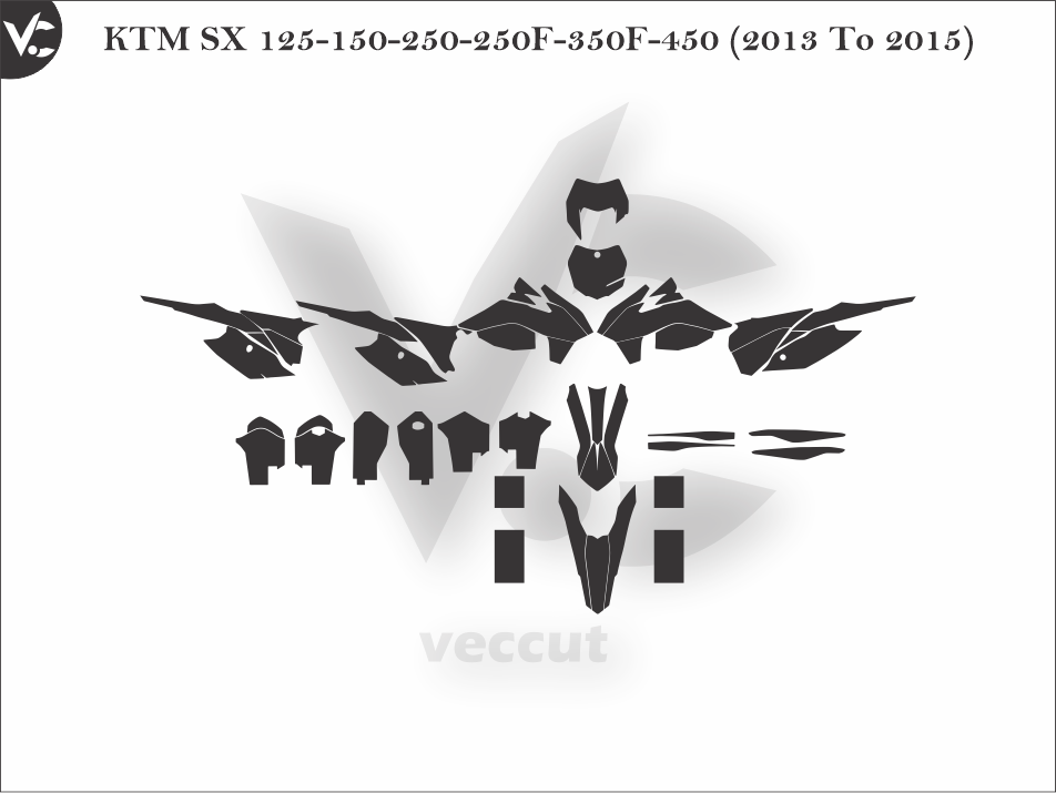 KTM SX 125-150-250-250F-350F-450 (2013 To 2015) Wrap Cutting Template