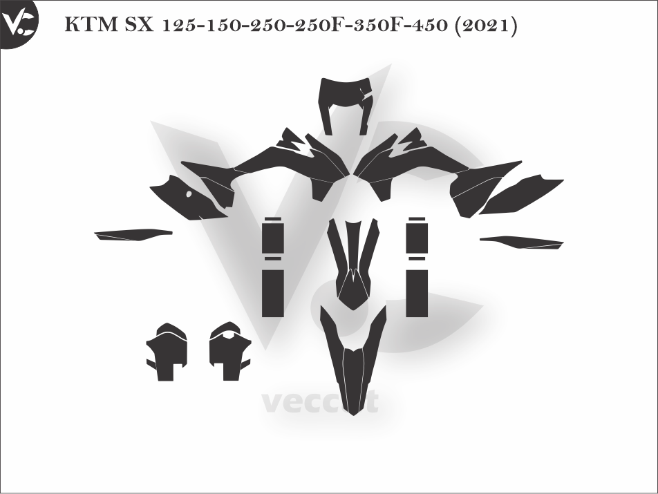 KTM SX 125-150-250-250F-350F-450 (2021) Wrap Cutting Template