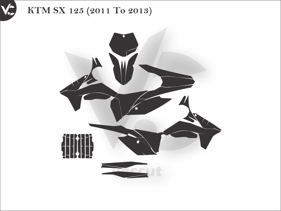 KTM SX 125 (2011 To 2013) Wrap Cutting Template