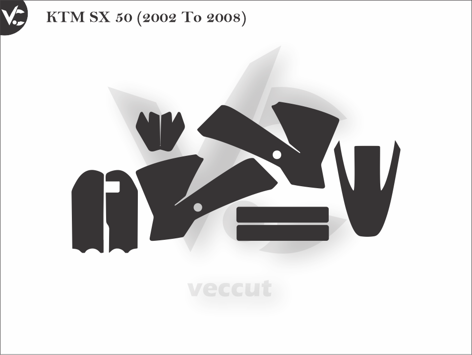 KTM SX 50 (2002 To 2008) Wrap Cutting Template