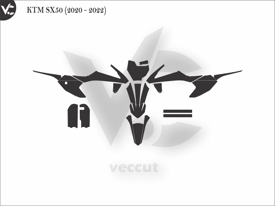 KTM SX50 (2020 - 2022) Wrap Cutting Template