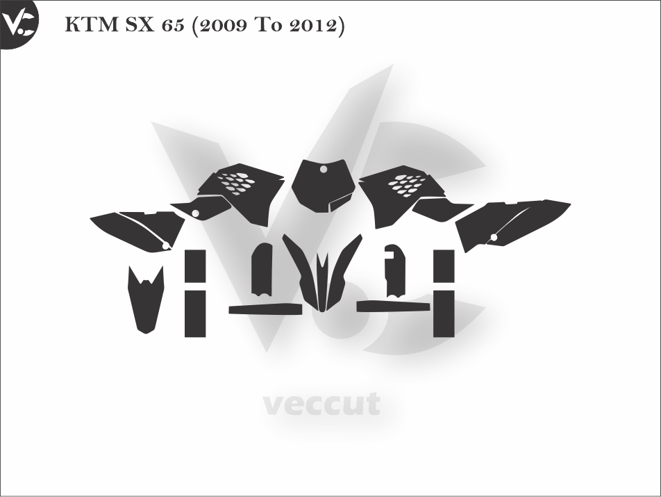 KTM SX 65 (2009 To 2012) Wrap Cutting Template