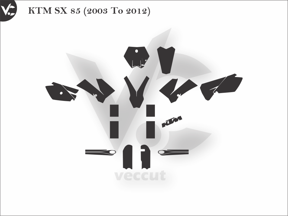 KTM SX 85 (2003 To 2012) Wrap Cutting Template