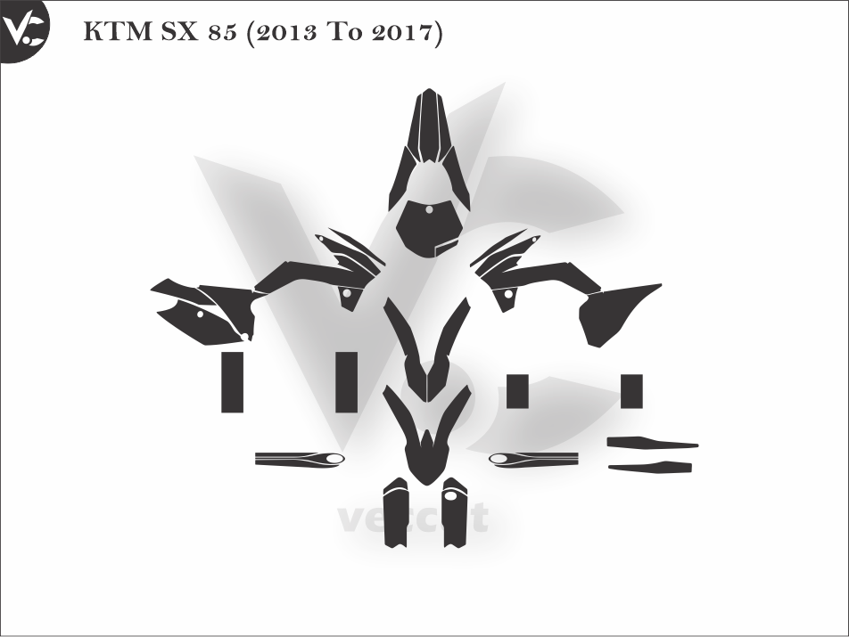 KTM SX 85 (2013 To 2017) Wrap Cutting Template