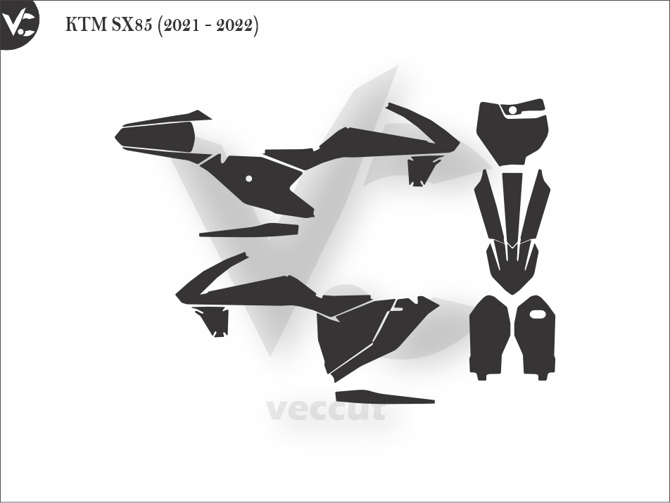 KTM SX85 (2021 - 2022) Wrap Cutting Template