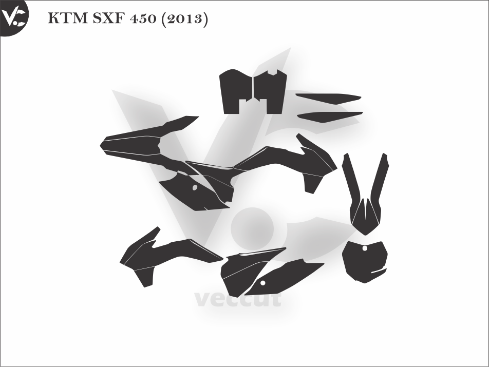 KTM SXF 450 (2013) Wrap Cutting Template