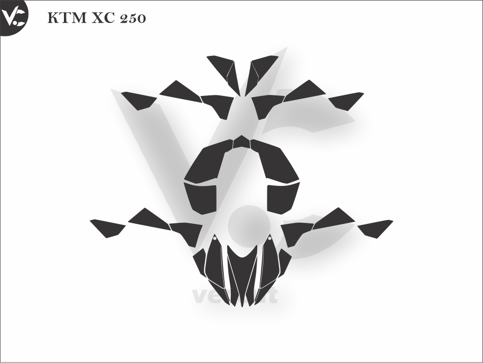 KTM XC 250 Wrap Cutting Template