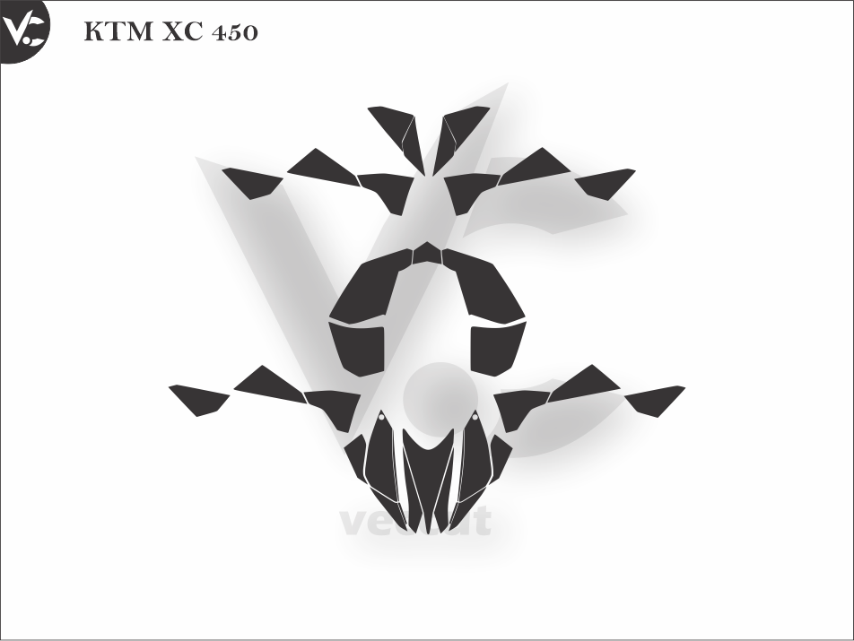 KTM XC 450 Wrap Cutting Template