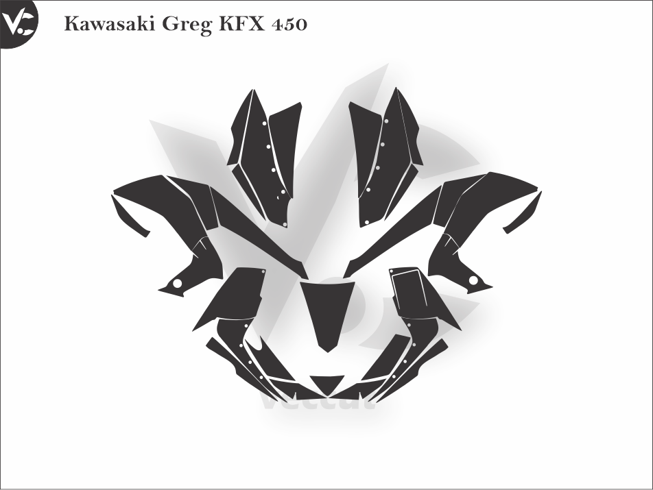 Kawasaki Greg KFX 450 Wrap Cutting Template