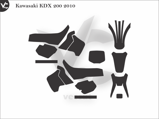 Kawasaki KDX 200 2010 Wrap Cutting Template