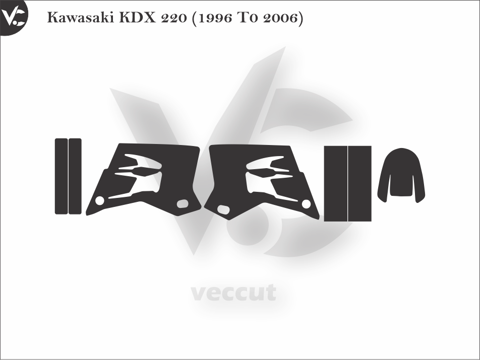 Kawasaki KDX 220 (1996 T0 2006) Wrap Cutting Template