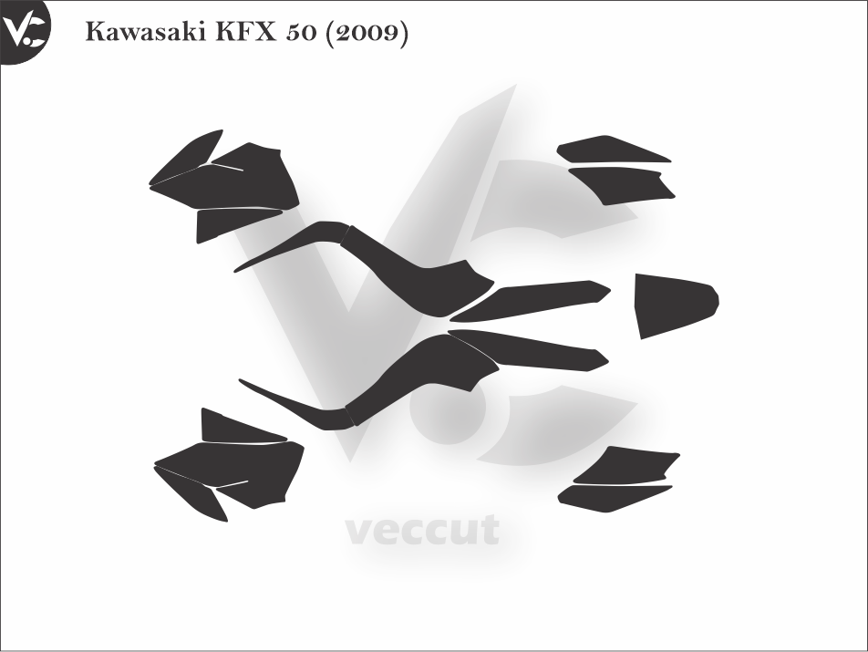 Kawasaki KFX 50 (2009) Wrap Cutting Template