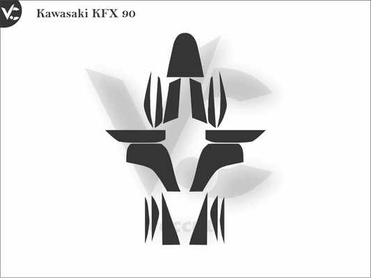 Kawasaki KFX 90 Wrap Cutting Template